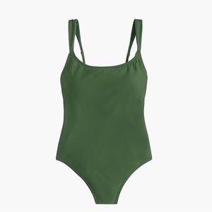 wide-strap one-piece swimsuit